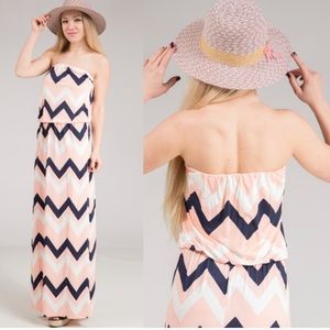 chevron strapless dress💜